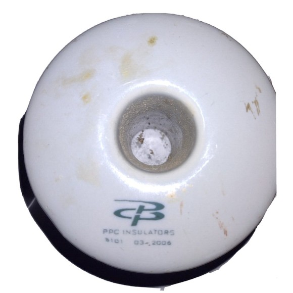 Vintage 2 White Ceramic PPC Insulatotr size 3" x 3" - Picture 2 of 6